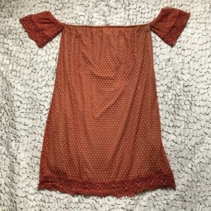 Umgee Boho Off The Shoulder Cap Sleeve Dress